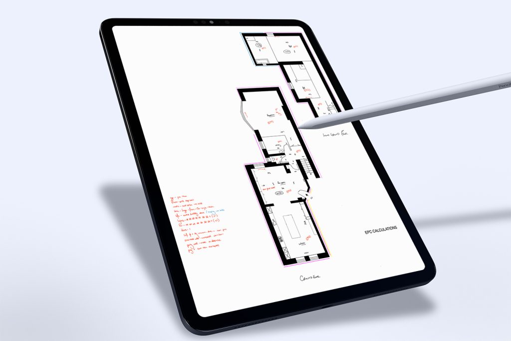Marking up floor plan on ipad for EPC Calcs 2