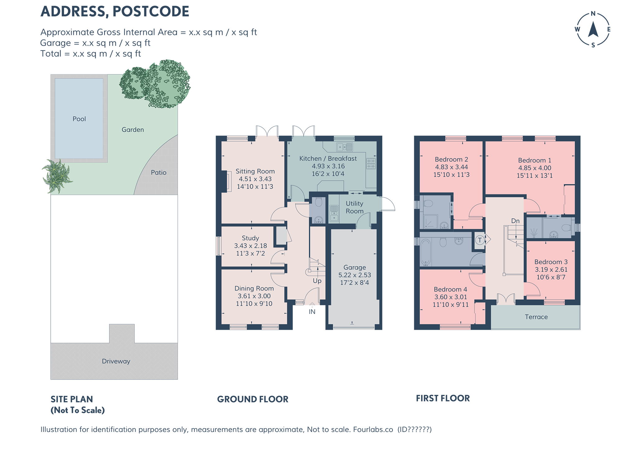 Fourlabs Coloured Floor Plan + Bespoke Site Plan