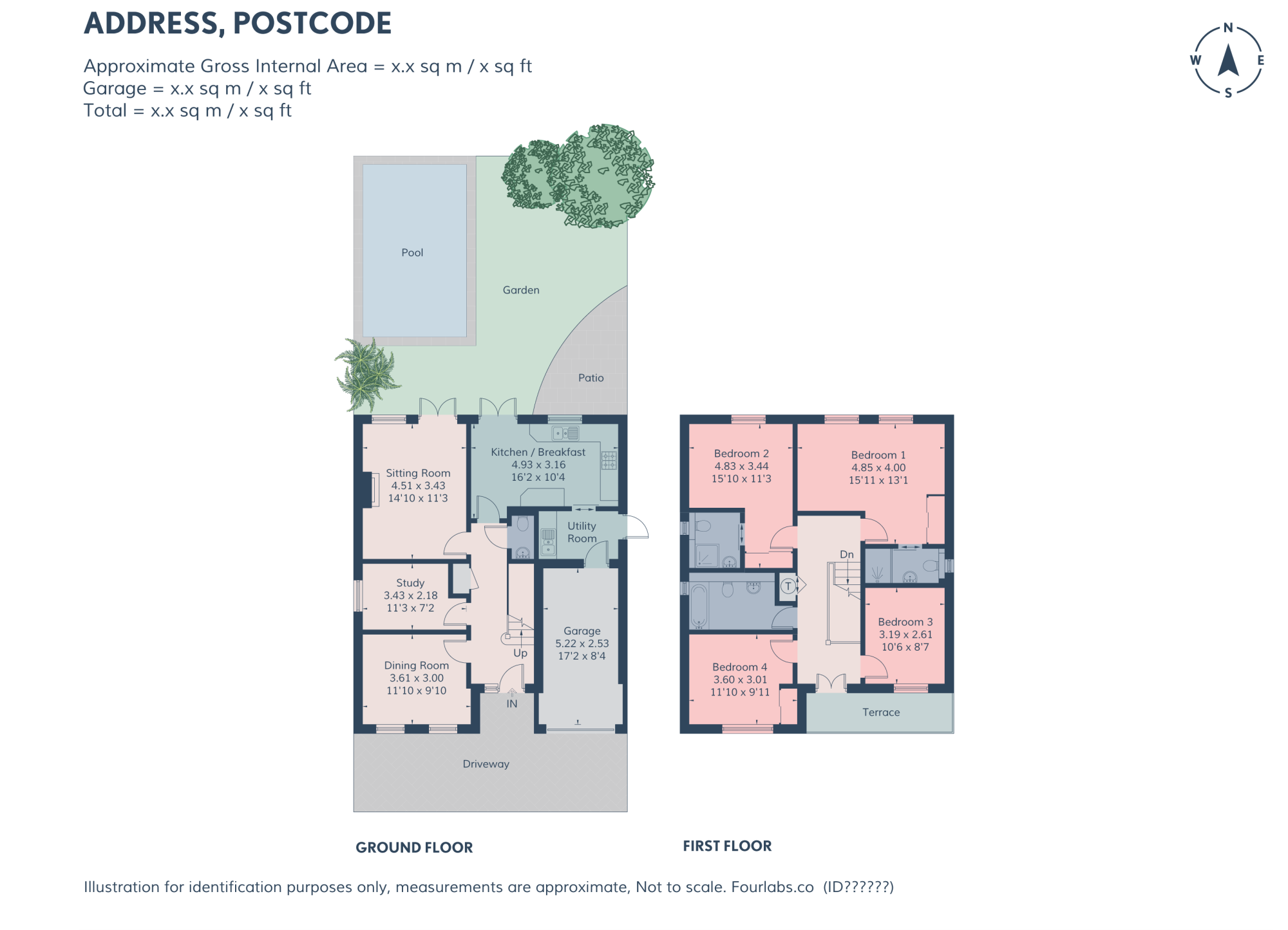 Fourlabs Coloured Floor Plan + Bespoke Garden