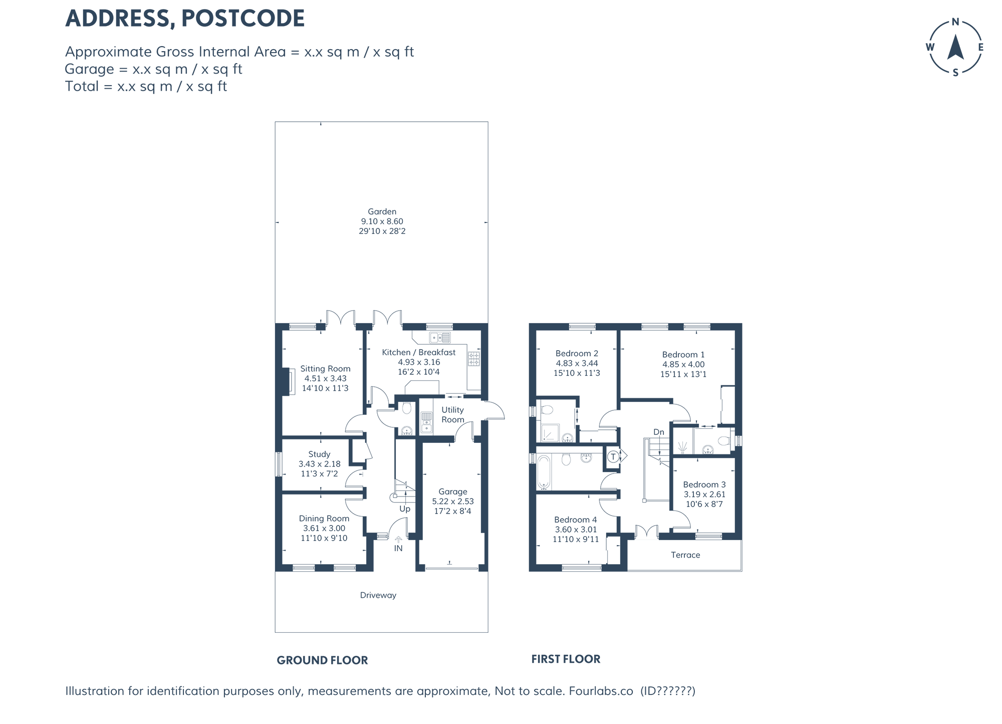Fourlabs Blue And White Floor Plan + Garden