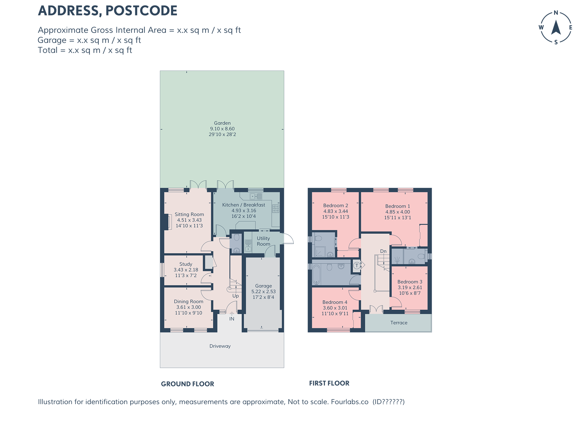 Fourlabs Coloured Floor Plan + Garden